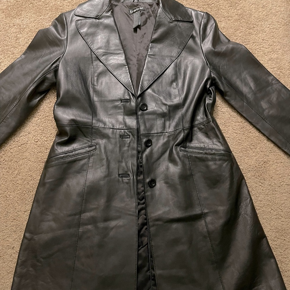 Vintage Bebe Leather Trench Jacket
